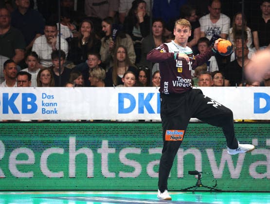 23.04.2026, Deutschland, Göppingen, Handball DAIKIN HBL Bundesliga, FRISCH AUF! Göppingen vs. Rhein-Neckar Löwen, Kristian Saeveras (FAG)