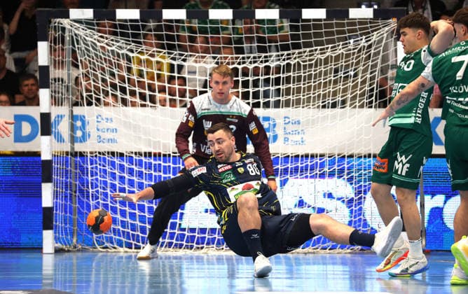 23.04.2026, Deutschland, Göppingen, Handball DAIKIN HBL Bundesliga, FRISCH AUF! Göppingen vs. Rhein-Neckar Löwen, Jannik Kohlbacher (FAG)