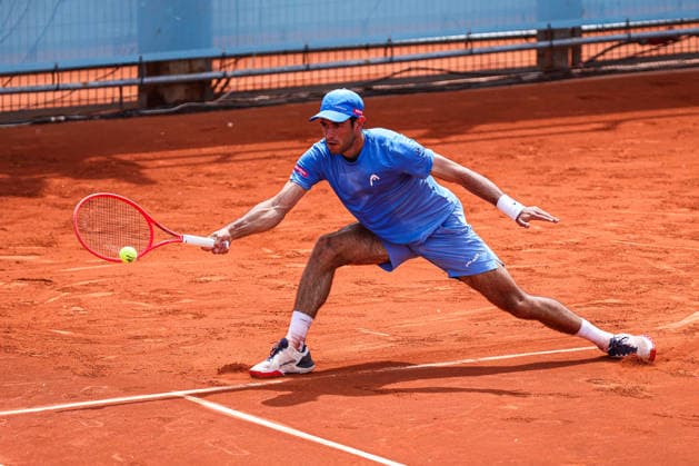 Mutua Madrid Open 2026 - Day 4 Nuno Borges of Portugal competes against Mariano Navone of Argentina during their Men s Singles match on Day Four of the Mutua Madrid Open at La Caja Magica in Madrid, Spain, on April 23, 2026. Madrid Madrid Spain  Copyright: xMiguelxReisx originalFilename:reis-notitle260423_npjKA.jpg