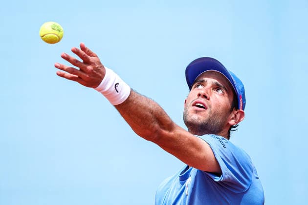 Mutua Madrid Open 2026 - Day 4 Nuno Borges of Portugal competes against Mariano Navone of Argentina during their Men s Singles match on Day Four of the Mutua Madrid Open at La Caja Magica in Madrid, Spain, on April 23, 2026. Madrid Madrid Spain  Copyright: xMiguelxReisx originalFilename:reis-notitle260423_npmtF.jpg