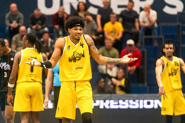 Rivaldo Soares (Dziki Warschau, 04) GER, Manchester Basketball vs. Dziki Warschau, Basketball, European North Basketball League, Finale, Saison 2025 2026, 23.04.2026 GER, Manchester Basketball vs. Dziki Warschau, Basketball, European North Basketball League, Finale, Saison 2025 2026, 23.04.2026 Weissenfels Copyright: xEibner-Pressefoto PiaxSchindlerx EP_PSR