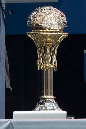 ENBL Final Four - 2025 2026 - Manchester Basketball vs.Dziki Warszawa-Finale Weissenfels, Deutschland 23.April 2026: Im Bild:ENBL Siegerpokal Feature, Symbol, Symbolfoto, charakteristisch, Detail, Weissenfels Stadthalle Weissenfels Sachsen-Anhalt Deutschland