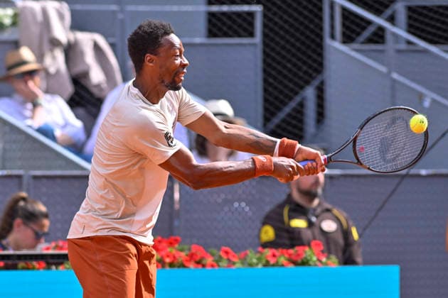 April 23, 2026, Madrid, Madrid, Spain: GAEL MONFILS of France during the Mutua Madrid Open 2026, ATP, Tennis Herren Masters 1000 and WTA, Tennis Damen 1000 tennis tournament, celebrated at Caja Magica on April 22, 2026 in Madrid, Spain. Madrid Spain - ZUMAc312 20260423_zsp_c312_382 Copyright: xOscarxManuelxSanchezx