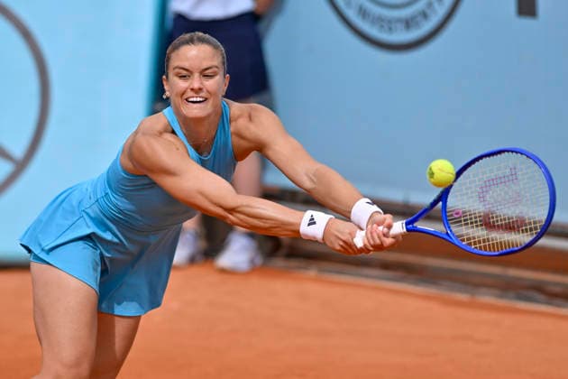 April 24, 2026, Madrid, Madrid, Spain: MARIA SAKKARI of Greece †WILSON during the Mutua Madrid Open 2026, ATP, Tennis Herren Masters 1000 and WTA, Tennis Damen 1000 tennis tournament, celebrated at Caja Magica on April 24, 2026 in Madrid, Spain. Mutua Madrid Open 2026 - Day 5 (04.24.26) - ZUMAc312 20260424_zsp_c312_210 Copyright: xOscarxManuelxSanchezx