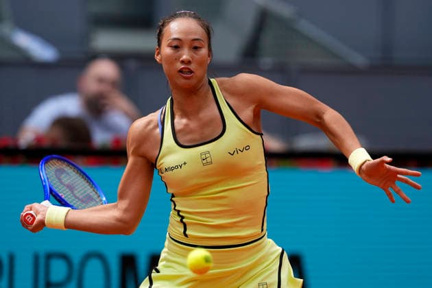 Qinwen Zheng, China, during Madrid Open Tennis 2025 match. April 24, 2026. (20260424100)