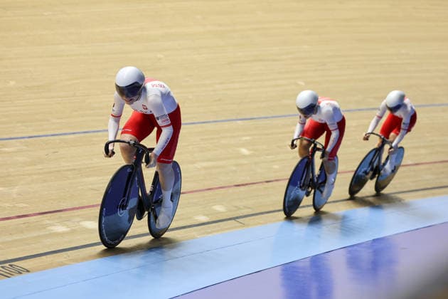 UCI Track World Cup: Nilai Picture by Alex Whitehead SWpix.com - 24 04 2026 - Cycling - UCI Track World Cup: Nilai - Velodrom Nasional Malaysia, Nilai, Malaysia - Women™s Team Sprint - First Round - Marlena Karwacka (Poland), Nikola Seremak (Poland), Nikola Sibiak (Poland) Nilai Velodrom Nasional Malaysia Malaysia Copyright: x xSWpix.comx(t axPhotographyxHubxLtd)xAlexxWhitehead SWpix.comx SWP-3030-13028