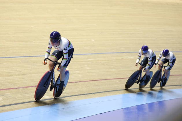 UCI Track World Cup: Nilai Picture by Alex Whitehead SWpix.com - 24 04 2026 - Cycling - UCI Track World Cup: Nilai - Velodrom Nasional Malaysia, Nilai, Malaysia - Women™s Team Sprint - First Round - Kimberly Kalee (Netherlands), Hetty van de Wouw (Netherlands), Steffie van der Peet (Netherlands) Nilai Velodrom Nasional Malaysia Malaysia Copyright: x xSWpix.comx(t axPhotographyxHubxLtd)xAlexxWhitehead SWpix.comx SWP-3030-13034