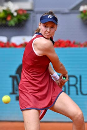 April 24, 2026, Madrid, Madrid, Spain: ELENA RYBAKINA of Kazakhstan †YONEX during the Mutua Madrid Open 2026, ATP, Tennis Herren Masters 1000 and WTA, Tennis Damen 1000 tennis tournament, celebrated at Caja Magica on April 24, 2026 in Madrid, Spain. Madrid Spain - ZUMAc312 20260424_zsp_c312_319 Copyright: xOscarxManuelxSanchezx