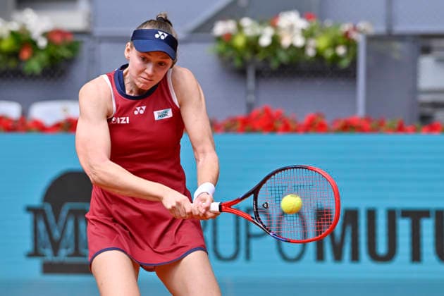 April 24, 2026, Madrid, Madrid, Spain: ELENA RYBAKINA of Kazakhstan †YONEX during the Mutua Madrid Open 2026, ATP, Tennis Herren Masters 1000 and WTA, Tennis Damen 1000 tennis tournament, celebrated at Caja Magica on April 24, 2026 in Madrid, Spain. Mutua Madrid Open 2026 - Day 5 (04.24.26) - ZUMAc312 20260424_zsp_c312_331 Copyright: xOscarxManuelxSanchezx