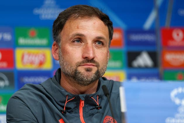 Jose Barcala (FC Bayern Muenchen, Chef-Trainer) bei der Pressekonferenz, GER, Internationale Pressekonferenz, FC Bayern Muenchen, Fussball, UEFA Womens Champions League, Halbfinale, Hinspiel, Saison 2025 2026, 24.04.2026, GER, Internationale Pressekonferenz, FC Bayern Muenchen, Fussball, UEFA Womens Champions League, Halbfinale, Hinspiel, Saison 2025 2026, 24.04.2026 Muenchen Copyright: xEibner-Pressefoto JennixMaulx EP_JML