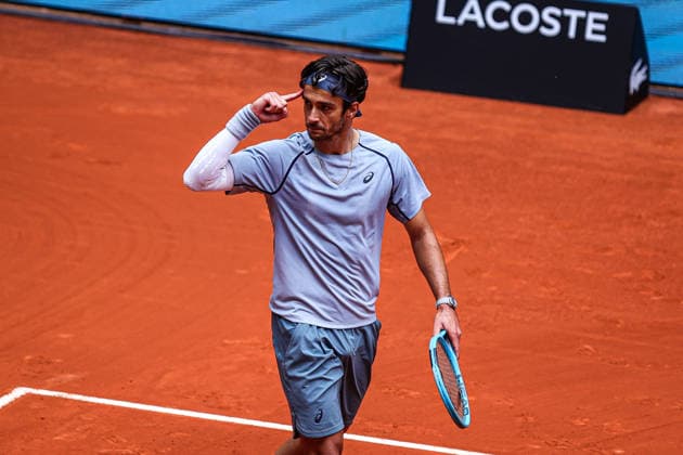 Mutua Madrid Open 2026 - Day 5 Lorenzo Musetti of Italy celebrates during his Men s Singles match against Hubert Hurkacz of Poland on Day Five of the Mutua Madrid Open at La Caja Magica on April 24, 2026, in Madrid, Spain. Madrid Madrid Spain  Copyright: xMiguelxReisx originalFilename:reis-notitle260424_npe7d.jpg
