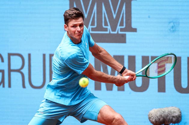 Mutua Madrid Open 2026 - Day 5 Hubert Hurkacz of Poland competes against Lorenzo Musetti of Italy during their Men s Singles match on Day Five of the Mutua Madrid Open at La Caja Magica on April 24, 2026, in Madrid, Spain. Madrid Madrid Spain  Copyright: xMiguelxReisx originalFilename:reis-notitle260424_npEqX.jpg