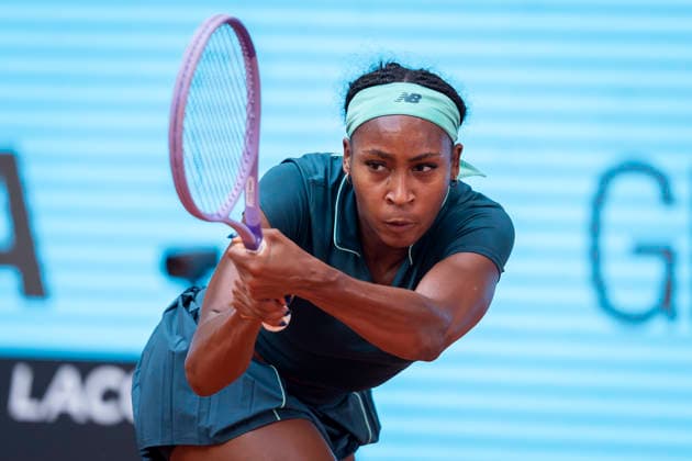 Mutua Madrid Open - Day Five MADRID, SPAIN - APRIL 24: Coco Gauff of the United States in action against Leolia Jeanjean of France in the second round match during the Mutua Madrid Open 2026 tournament celebrated at La Caja Magica on April 24, 2026 in Madrid, Spain. Madrid La Caja Magica Madrid Spain Copyright: xAlbertoxGardinx AGardin_20260424_Tennis_Madrid_Day5_0590