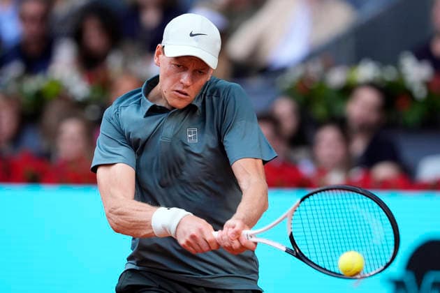 Jannik Sinner, Italy, during Madrid Open Tennis 2025 match. April 24, 2026. (20260424968)
