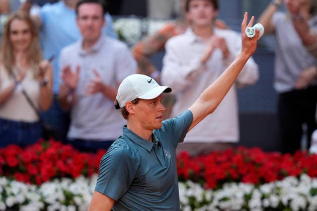 Jannik Sinner, Italy, during Madrid Open Tennis 2025 match. April 24, 2026. (20260424980)
