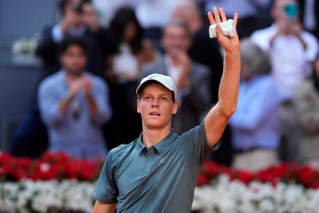 Jannik Sinner, Italy, during Madrid Open Tennis 2025 match. April 24, 2026. (20260424999)
