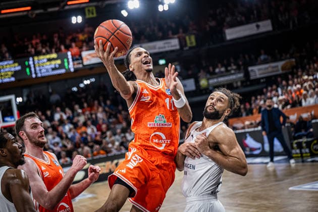 1. Basketball Bundesliga, easyCredit BBL, Saison 2025 2026, Herren, Hauptrunde, 31. Spieltag, 24.04.2026, RASTA Vechta - Löwen Braunschweig Alonzo Verge ( 11 - RASTA Vechta) in Aktion Vechta RASTA Dome Niedersachsen Deutschland