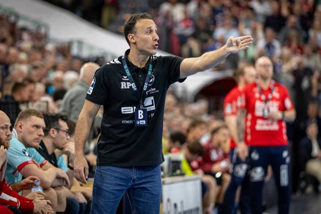 DAIKIN HBL: SG Flensburg-Handewitt vs MT Melsungen; 24.04.26 Roberto Garcia Parrondo (Trainer, MT Melsungen) DAIKIN HBL: SG Flensburg-Handewitt vs MT Melsungen, GP JOULE Arena am 24.04.26 Copyright: xBEAUTIFULxSPORTS MarioxM.xKobergx