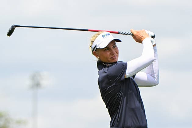 HOUSTON, TX - APRIL 23: Ryann O Toole (USA) watches her tee shot on 11 during the first round of The Chevron Championship on April 23, 2026, at Memorial Park Golf Course in Houston, Texas. (Photo by Ken Murray Icon Sportswire) GOLF: APR 23 LPGA, Golf Damen The Chevron Championship EDITORIAL USE ONLY Icon2604230521