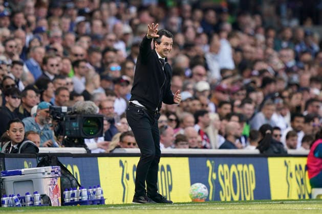 Fulham v Aston Villa, Premier League Aston Villa Manager Unai Emery ESP reacts and gestures during the Fulham v Aston Villa Premier League match at Craven Cottage, London, England on 25 April 2026 Credit: Robbie Hoad Every Second Media Editorial use only. All images are copyright Every Second Media Limited. No images may be reproduced without prior permission. All rights reserved. Premier League and Football League images are subject to licensing agreements with Football DataCo Limited. see https: www.football-dataco.com Copyright: xIMAGO EveryxSecondxMediax ESM-1947-0030 RobbiexHoadx xEveryxSecondxMediax