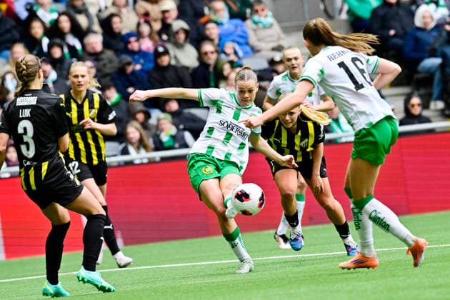 STOCKHOLM, SWEDEN 20260425 Hammarby s Sofia Reidy during the first final match of the European Cup between Hammarby and Häcken at 3Arena. STOCKHOLM SWEDEN x10030x