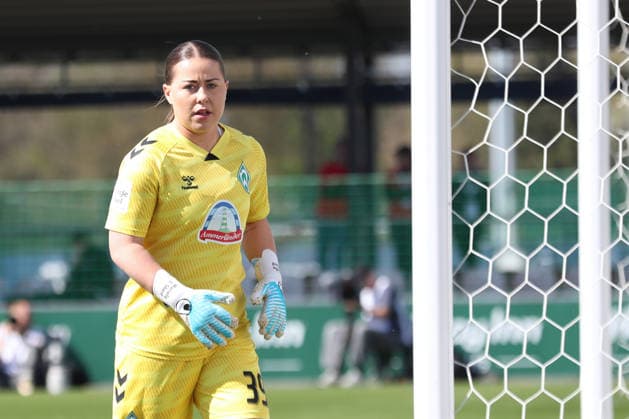 Google Pixel Frauen-Bundesliga, RB Leipzig - SV Werder Bremen; 25.04.2026 Torwart Mariella El Sherif (39, Werder Bremen). Fußball, Google Pixel Frauen-Bundesliga, Saison 2025 2026, 23. Spieltag: RB Leipzig vs. SV Werder Bremen am 25.04.2026, Trainingszentrum Cottaweg, Leipzig. DFB REGULATIONS PROHIBIT ANY USE OF PHOTOGRAPHS AS IMAGE SEQUENCES AND OR QUASI-VIDEO. Copyright: xBEAUTIFULxSPORTS JanxKaeferx