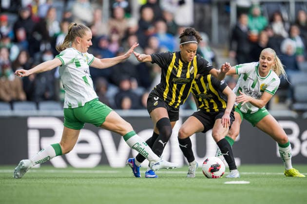 260425 Felicia Schröder of Häcken during the UEFA Women s Europa Cup final match leg 1 between Hammarby and Häcken on April 25, 2026 in Stockholm. Photo: Jonathan Näckstrand BILDBYRAN COP 94 JN0267 fotboll football soccer fotball europa cup hammarby häcken uefa womens europa cup dam bbeng Copyright: JONATHANxNÄCKSTRAND BB260425JN027