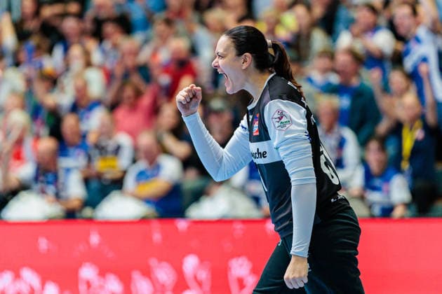 Nicole Roth (HSG Blomberg-Lippe, 61) im Jubel GER, HSG Blomberg-Lippe vs. Thueringer HC, Handball, 1. Bundesliga Frauen, Play-Offs, Halbfinale, Spiel 1, 25.04.2026 GER, HSG Blomberg-Lippe vs. Thueringer HC, Handball, 1. Bundesliga Frauen, Play-Offs, Halbfinale, Spiel 1, 25.04.2026 Blomberg Copyright: xEibner-Pressefoto JanxRollingerx EP_JSK