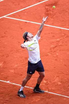 Mutua Madrid Open 2026 - Day 6 Alejandro Davidovich Fokina of Spain competes against Pablo Carreno Busta of Spain during their Men s Singles match on Day Six of the Mutua Madrid Open at La Caja Magica on April 25, 2026, in Madrid, Spain. Madrid Madrid Spain  Copyright: xMiguelxReisx originalFilename:reis-notitle260425_npgvo.jpg