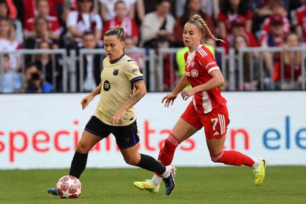 Claudia Pina - Gwinn , Fc Bayern München-Barcelona Halbfinal Women Champions League , Frauen Fußball , in den Allianz Arena Stadion, in München , Bayern , Deutschland. April 25 , 2026 . Photo by: Davide Elias IPA Photo Pressefoto DENL Copyright: xDavidexEliasx