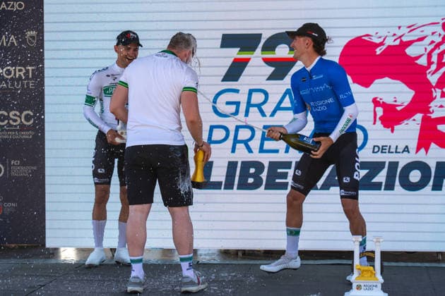79th Gran Premio della Liberazione - 138 KM 2026-04-25 ROME â?º ROME - 1.2U - PODIUM CELEBRATION during Gran Premio Liberazione 2026, Street Cycling race in Roma, Italy, April 25 2026  Copyright: xSimonexLombi IPAxSportx xipa-agency.netx xx IPA_74223838 IPA_Agency_IPA74223838