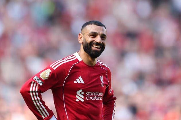 Liverpool, England, 25th April 2026. Mohamed Salah of Liverpool during the Liverpool vs Crystal Palace Premier League match at Anfield, Liverpool. Picture credit should read: Jessica Hornby Sportimage EDITORIAL USE ONLY. No use with unauthorised audio, video, data, fixture lists, club league logos or live services. Online in-match use limited to 120 images, no video emulation. No use in betting, games or single club league player publications. SPI_094_JH_LIVERPOOL_CRYSTAL_PALACE SPI-4733-0094