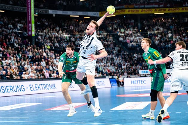 25.04.2026, xdobgx, Handball Daikin HBL, THW Kiel - SC DHfK Leipzig v.l. Nikola Bilyk (Kiel, 53) beim Wurf, in action, throwing Kiel