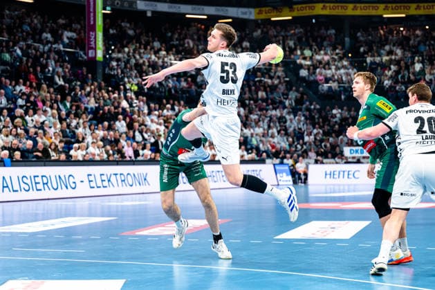 25.04.2026, xdobgx, Handball Daikin HBL, THW Kiel - SC DHfK Leipzig v.l. kNikola Bilyk (Kiel, 53) beim Wurf, in action, throwing Kiel