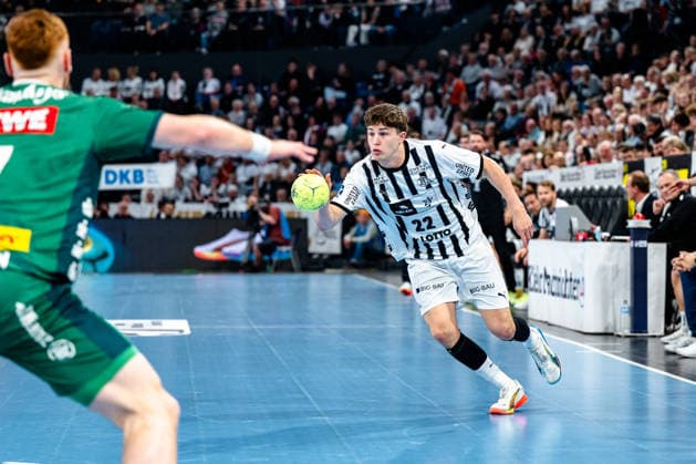 25.04.2026, xdobgx, Handball Daikin HBL, THW Kiel - SC DHfK Leipzig v.l. Rasmus Ankermann (Kiel, 22) am Ball, plays the ball Kiel