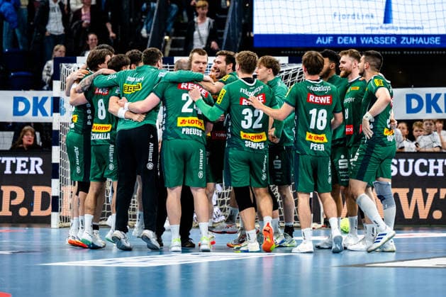 25.04.2026, xdobgx, Handball Daikin HBL, THW Kiel - SC DHfK Leipzig v.l. Teamjubel SC DHfK Leipzig Kiel