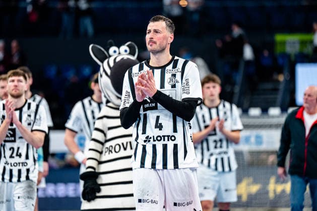 25.04.2026, xdobgx, Handball Daikin HBL, THW Kiel - SC DHfK Leipzig v.l. Domagoj Duvnjak (Kiel, 4) enttaeuscht, schaut enttaeuscht, niedergeschlagen, disappointed Kiel