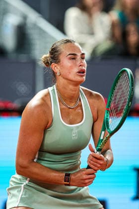 Mutua Madrid Open 2026 - Day 6 Aryna Sabalenka of Belarus competes against Jaqueline Cristian of Romania during their Women s Singles match on Day Six of the Mutua Madrid Open at La Caja Magica on April 25, 2026, in Madrid, Spain. Madrid Spain  Copyright: xMiguelxReisx originalFilename:reis-notitle260425_npvKd.jpg