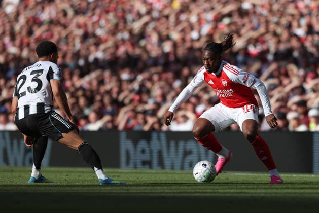 Arsenal v Newcastle United 25 April 2026 London - Premier League Football - Arsenal v Newcastle United - Eberechi Eze of Arsenal - (Photo by Mark Leech). London UK Copyright: xMarkxLeechxOffside
