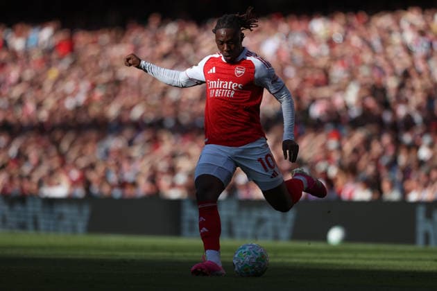 Arsenal v Newcastle United 25 April 2026 London - Premier League Football - Arsenal v Newcastle United - Eberechi Eze of Arsenal - (Photo by Mark Leech). London UK Copyright: xMarkxLeechxOffside