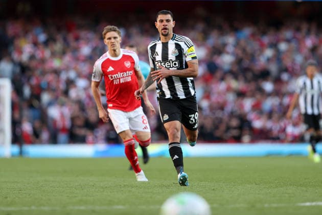 Arsenal v Newcastle United 25 April 2026 London - Premier League Football - Arsenal v Newcastle United - Bruno Guimaraes of Newcastle United - (Photo by Mark Leech). London UK Copyright: xMarkxLeechxOffside