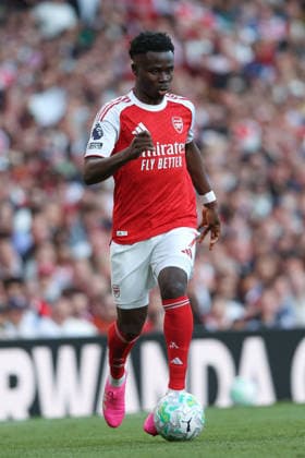 Arsenal v Newcastle United 25 April 2026 London - Premier League Football - Arsenal v Newcastle United - Bukayo Saka of Arsenal - (Photo by Mark Leech). London UK Copyright: xMarkxLeechxOffside