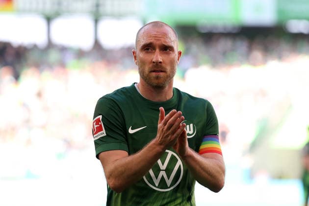 VfL vs. Mgladbach, 1. BL Wolfsburg, 25.04.2026, Fußball, Herren, Saison 2025 2026, 1. BL, VfL Wolfsburg vs. Borussia Mönchengladbach: Christian Eriksen (VfL Wolfsburg) (DFL DFB REGULATIONS PROHIBIT ANY USE OF PHOTOGRAPHS as IMAGE SEQUENCES and or QUASI-VIDEO) Volkswagen Arena Niedersachsen Deutschland