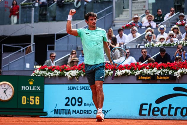 Mutua Madrid Open 2026 - Day 6 Mariano Navone of Argentina competes against Alexander Zverev of Germany during their Men s Singles match on Day Six of the Mutua Madrid Open at La Caja Magica on April 25, 2026, in Madrid, Spain. Madrid Spain  Copyright: xMiguelxReisx originalFilename:reis-notitle260425_npz9N.jpg