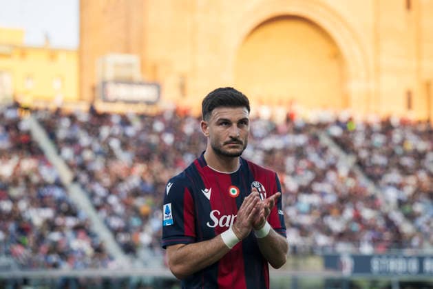 Bologna FC v AS Roma - Serie A Riccardo Orsolini of Bologna FC gestures during the Serie A football match between Bologna FC and AS Roma. Bologna Italy Copyright: xNicolòxCampox