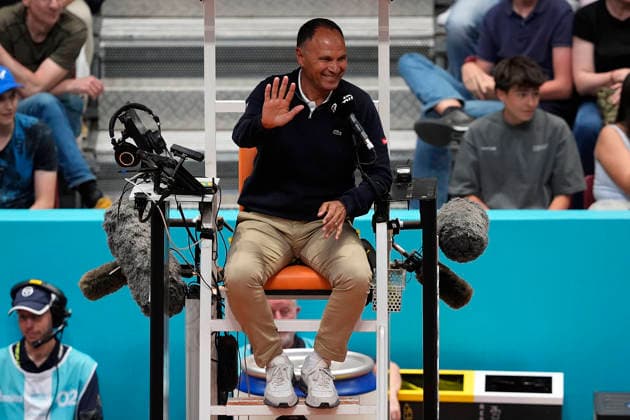 Referee Mohammed Lahyani during Madrid Open Tennis 2025 match. April 25, 2026. (20260425677)