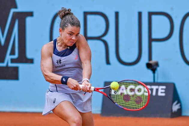 April 25, 2026, Madrid, Madrid, Spain: JASMINE PAOLINI Italy †ASICS during the Mutua Madrid Open 2026, ATP, Tennis Herren Masters 1000 and WTA, Tennis Damen 1000 tennis tournament, celebrated at Caja Magica on April 24, 2026 in Madrid, Spain. Madrid Spain - ZUMAc312 20260425_zsp_c312_330 Copyright: xOscarxManuelxSanchezx