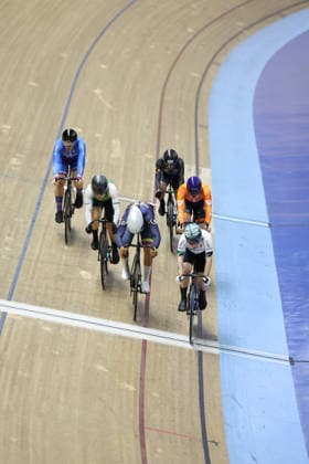 UCI Track World Cup: Nilai Picture by Alex Whitehead SWpix.com - 26 04 2026 - Cycling - UCI Track World Cup: Nilai - Velodrom Nasional Malaysia, Nilai, Malaysia - Women s Keirin - Semifinals - Lauriane Genest (Canada), Stefany Lorena Cuadrado Florez (Colombia), Luz Daniela Gaxiola Gonzalez (Mexico), Steffie van der Peet (Netherlands) Copyright: x xSWpix.comx(t axPhotographyxHubxLtd)xAlexxWhitehead SWpix.comx SWP-3030-13277