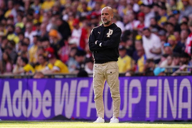 Manchester City v Southampton - Emirates FA Cup Semi Final Josep Guardiola, manager of Manchester City, during the Emirates FA Cup Semi-Final match between Manchester City and Southampton at Wembley Stadium in London, United Kingdom, on April 25, 2026. United Kingdom  Copyright: xNewsxImagesx originalFilename:cosgrove-emirates260425_npU6z.jpg