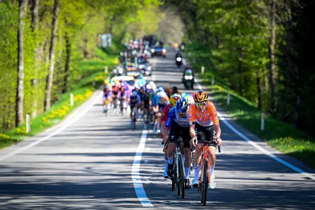 Belgian Laurens De Plus of INEOS Grenadiers pictured in action during the men elite race of the Liege-Bastogne-Liege UCI World Tour one day cycling race, 259,5km from Liege, over Bastogne to Liege, Sunday 26 April 2026. MAARTENxSTRAETEMANS  x172061894x